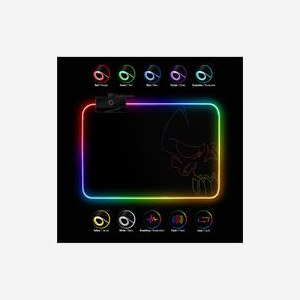 Spirit of Gamer Darkskull SOG-PADMRGB - Tapis de Souris Gaming 300x230x3mm, Surface Tissu Micro-Maille, Base Antidérapante, Rétroéclairage RGB, Câble 1.8m - Miniature 2