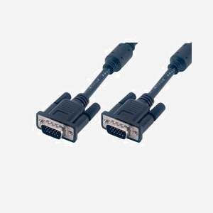 Câble VGA MCL MC340B/15P-20M 20m Noir - Connecteurs Mâle/Mâle D-Sub (VGA) 3 Coax + 9 fils, 28 AWG, Double Ferrite, Blindage Feuillard/Tresse/Drain - Miniature 1