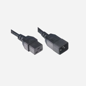 MCL MC911-2M Câble d'Extension 2m Noir - Connecteur Mâle C20 vers Connecteur Femelle C19 pour Alimentation Serveur/Ordinateur - Miniature 1