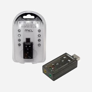 MCL USB2-257 Carte Son Externe USB 2.0 7.1 Canaux, Port USB 2.0, Entrée Micro, Plug & Play, Compatible Windows/macOS, 46x26mm, 13g