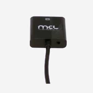 MCL CG-287C Adaptateur HDMI Type A vers VGA (D-Sub) + Audio 3.5mm Femelle, Résolution 1600x1200, Plug and Play, Noir - Miniature 2
