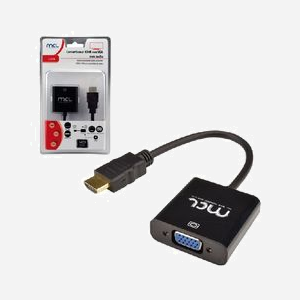 MCL CG-287C Adaptateur HDMI Type A vers VGA (D-Sub) + Audio 3.5mm Femelle, Résolution 1600x1200, Plug and Play, Noir - Miniature 4
