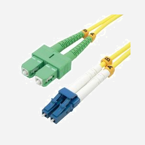 Câble Fibre Optique MCL 1m OS2 SC/APC vers LC Monomode 9/125µm 10Gbit/s LSZH Multicolore/Jaune - Réf: FJOS2/SCA-LC-1M