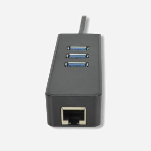 MCL Adaptateur USB-C vers Ethernet Gigabit + Hub USB 3.2 Gen 1 (3 ports Type-A) Chipset RTL8153+GL3520, IEEE 802.3, 10/100/1000BaseT(X) - Miniature 2