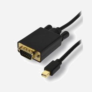 MCL MC295-1.5M : Câble adaptateur 1.5m DisplayPort mâle vers VGA (D-Sub) mâle, noir, PVC, 89g. Facteur de forme connecteurs droit. - Miniature 1
