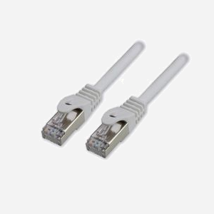 MCL Câble Réseau Cat6a S/FTP 0.5m Blanc RJ45 Mâle/Mâle Contacts Or, Conducteur Cuivre, Gaine LSZH, AWG26, Classe Ea