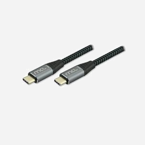 Câble MCL USB-C vers USB-C 2m, USB 3.2 Gen 2 (3.1 Gen 2), 10 Gbps, 60W Power Delivery, Noir, Référence MC1C99A003C1032