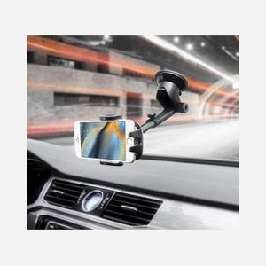 DLH DY-DU3788: Support passif smartphone voiture, fixation ventouse pare-brise/tableau de bord, orientation H/V, 66x55x215mm, noir - Miniature 3