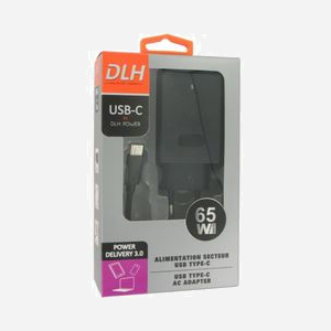 DLH Alimentation Secteur USB-C 65W Power Delivery - 5/9/12/15/20V 3.25A Max - Compatible Ordinateurs Portables et Tablettes - Ref DY-AI4165 - Miniature 2