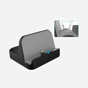 DLH Station d'Accueil et Synchronisation DY-DU4360 pour Apple Lightning (iPhone/iPad) - Alimentation USB 2A - 103x102x68mm - Noir/Gris - Câble USB-A inclus - Miniature 2