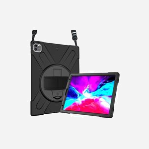 DLH Étui Renforcé DY-RC4481 pour Apple iPad Pro 12.9" (2021) 5e Gén. Antichoc Noir avec Support, Poignée Rotative, Bandoulière et Emplacement Stylet - 260g - Miniature 1
