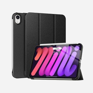 DLH DY-PS4760 Étui Folio Noir pour iPad mini 6 (8.3") - Support Multi-Angle, Poids 175g, Packaging Sac Plastique - Miniature 1