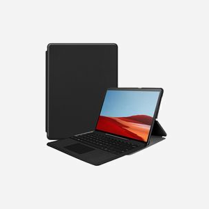 DLH DY-PS4762 Étui Folio Noir pour Microsoft Surface Pro 8 13" (33cm) Plastique, Support Multi-Angles, Fermeture Volet, 175g, Certifié CE - Miniature 1