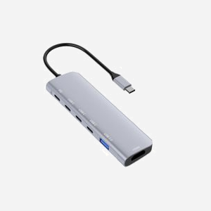 Station d'accueil DLH DY-TU5005 USB Type-C Argent : 1x HDMI 4K Ultra HD, 1x USB 3.2 Gen 1 Type-A, 4x USB 3.2 Gen 1 Type-C, Power Delivery 100W, 112x37x16mm - Miniature 1