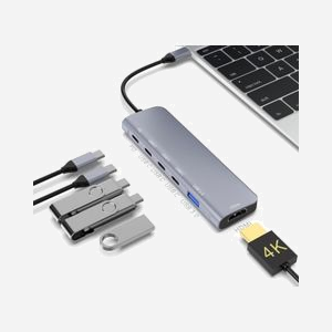 Station d'accueil DLH DY-TU5005 USB Type-C Argent : 1x HDMI 4K Ultra HD, 1x USB 3.2 Gen 1 Type-A, 4x USB 3.2 Gen 1 Type-C, Power Delivery 100W, 112x37x16mm - Miniature 5