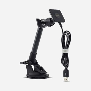 Crosscall X-CAR PRO Chargeur Auto Allume-cigare/USB avec Recharge Sans Fil & Rapide - Sortie 5V/2.4A, 9V/2A, 12V/1.5A - Noir, Câble USB 1m