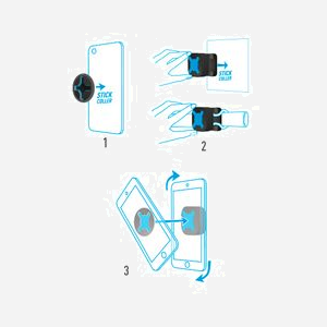 Mobilis 044003 : Support passif universel SecureLock pour Mobile/Smartphone et Tablette/UMPC, fixation murale adhésive, ABS/Silicone, Noir, 40g - Miniature 4
