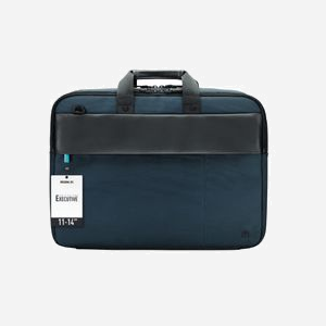 Mobilis Executive 3 Malette 14" Nylon 500D Noir/Bleu - Compartiment PC 370x280x55mm, Bandoulière, Passant Trolley, 380x290x80mm, 615g - Miniature 2