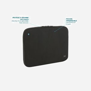 Mobilis Housse Ordinateur Portable 14" (35.6cm) Noir - Textile Recyclé 45% - Compatibilité MacBook Air/Pro 13.3" - 370x260x30mm - 154g - Miniature 3