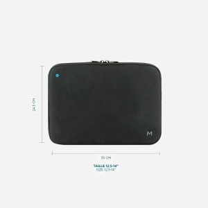 Mobilis Housse Ordinateur Portable 14" (35.6cm) Noir - Textile Recyclé 45% - Compatibilité MacBook Air/Pro 13.3" - 370x260x30mm - 154g - Miniature 4