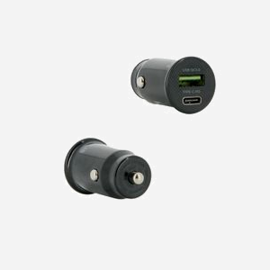 Mobilis 001351 Chargeur Auto Universel Noir, 1 port USB-A 3.2 Gen 1, 1 port micro-USB, 12-24V, 25W, Dimensions 11x7.6x3.3mm