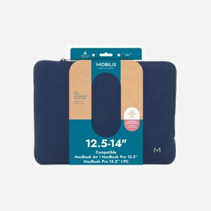 Mobilis 049021 Housse Néoprène 14" Bleu/Gris - Compatible MacBook Pro 13/14" - Protection Chocs/Rayures - 330x250mm - Fabrication Française - Miniature 2