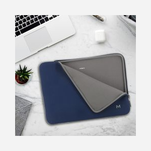 Mobilis 049021 Housse Néoprène 14" Bleu/Gris - Compatible MacBook Pro 13/14" - Protection Chocs/Rayures - 330x250mm - Fabrication Française - Miniature 3