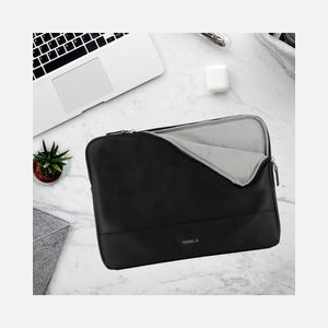 Mobilis Origine 2 Housse 14" Noir Simili-cuir Déperlant & Néoprène - Compatible 12.5-14" & MacBook Air/Pro 13.3" - 355x25x255mm - 240g - Miniature 3