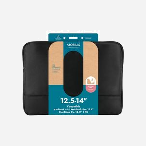 Mobilis Origine 2 Housse 14" Noir Simili-cuir Déperlant & Néoprène - Compatible 12.5-14" & MacBook Air/Pro 13.3" - 355x25x255mm - 240g - Miniature 4