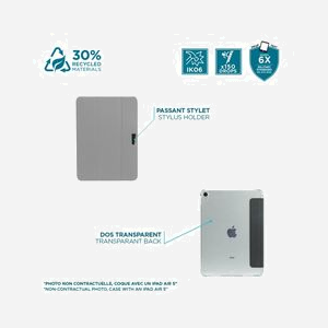 Mobilis 060017 Étui Folio pour iPad Air 11'' 2024, 27.9 cm (11"), Noir & Transparent, Résistant aux chutes, rayures & chocs, Position Stand - Miniature 5