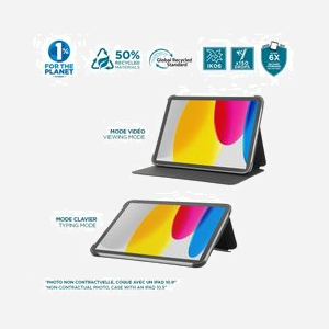 Mobilis 068020 Folio Noir pour iPad Pro 11'' 2024 - Protection antichoc et rayures - Support intégré - Taille écran max 27,9 cm (11") - Miniature 3