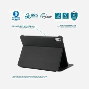 Mobilis 068020 Folio Noir pour iPad Pro 11'' 2024 - Protection antichoc et rayures - Support intégré - Taille écran max 27,9 cm (11") - Miniature 5
