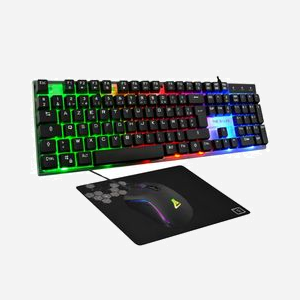 The G-Lab Combo Yttrium : Clavier AZERTY USB, Souris 3600 DPI, Tapis 300x230mm, Rétroéclairage LED RGB, Anti-ghosting, Compatible PC/PS4/Xbox/Mac