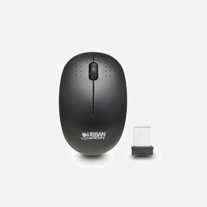 Urban Factory WMB01UF : Souris sans fil 2.4GHz 1000 DPI optique ambidextre noire, 3 boutons, portée 10m, récepteur USB nano, compatible Windows/macOS/Linux/Android/iOS