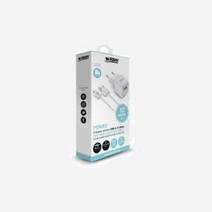 Urban Factory PSC25UF Chargeur Secteur Universel Blanc 12W, 1 Port USB 2.0, Câble USB Type-C Inclus, Dimensions 45x26x42mm, 28g - Miniature 2