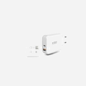 Urban Factory PSC45UF Chargeur Secteur Universel Blanc 1x USB 2.0 + 1x USB-C (18W/45W) 1m, Dimensions 60x27x95mm, 110g - Miniature 2