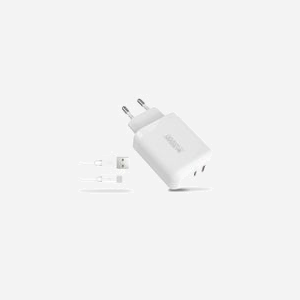 Urban Factory PSC45UF Chargeur Secteur Universel Blanc 1x USB 2.0 + 1x USB-C (18W/45W) 1m, Dimensions 60x27x95mm, 110g - Miniature 3
