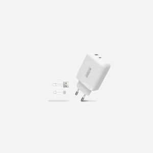 Urban Factory PSC45UF Chargeur Secteur Universel Blanc 1x USB 2.0 + 1x USB-C (18W/45W) 1m, Dimensions 60x27x95mm, 110g - Miniature 4
