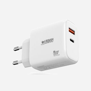 Urban Factory GPS62UF Chargeur Secteur Universel 65W USB-C + USB-A 18W GaN PPS, 100-240V, Blanc - Compatible Notebook Tablette Smartphone - Miniature 2
