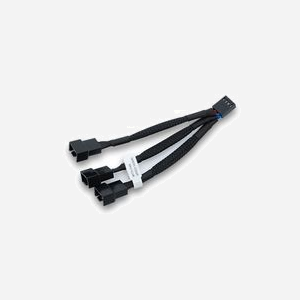 EK Water Blocks Y-Splitter 3-Fan PWM 0,1m : Câble répartiteur 4-pin PWM vers 3 x Fan (3-pin), longueur 0,1 mètre, conforme RoHS.