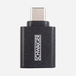 Schwaiger CAU310-533 Adaptateur USB Type-C Mâle vers USB Type-A Femelle Noir, USB 3.2 Gen 1 (3.1 Gen 1), 0.48 Gbit/s