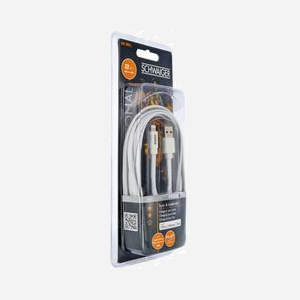 Schwaiger LKF200L532 : Câble 2m Lightning vers USB-A 2.0 Blanc, compatible iPhone/iPad/iPod (liste détaillée), connecteurs droits, poids 68g - Miniature 2