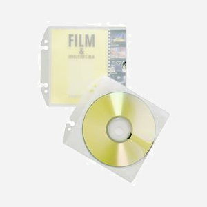 Pochettes CD/DVD Durable 522319 - Étui portefeuille transparent en Polypropylène (PP) - Capacité 2 disques - Diamètre 80mm - Perforation 4 trous - Sachet de 10 - Miniature 1