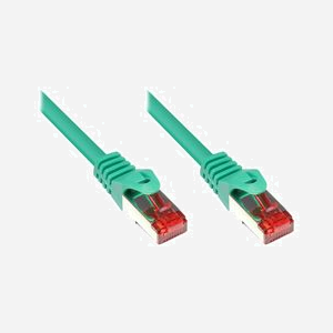 Alcasa Câble Réseau Cat6 S/FTP 30m Vert RJ-45 Mâle Contacts Or, Gaine Nylon/PVC, AWG 27/7, 250MHz, Diamètre 6.2mm - Référence 8060-300G - Miniature 1
