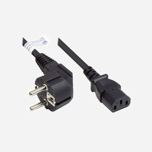 Alcasa Câble Alimentation P0130-S100 Noir 10m CEE7/7 vers Coupleur C13 H05VV-F 3x1.5mm² 250V/10A, Certification ENEC10, VDE, KEMA, etc. - Miniature 1