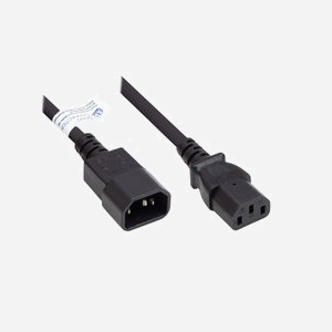 Alcasa Câble d'alimentation P1430-S050 Noir 5m, Connecteur C14 mâle vers C13 femelle, H05VV-F 3x1mm², 250V/10A - Miniature 1