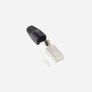 Alcasa GC-N0095 : Lot de 50 connecteurs RJ-45 Noir, Contacts plaqués Or, Fréquence 500Hz pour câblage réseau professionnel - Miniature 1