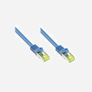 Alcasa Câble Réseau Cat7 10m Bleu S/FTP (S-STP) RJ-45 Mâle Contacts Or 600 MHz 10/100/1000Base-T(X) Réf. 8070R-100B