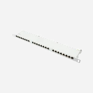 Alcasa GC-N0135 Baie de Branchements 24 Ports RJ45 Cat6 0.5U Acier Gris, Gigabit Ethernet, AWG 22/26, 482.6x22x100mm, avec Serre-Câbles - Miniature 1