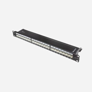 Alcasa GC-N0145 Baie de Branchements 1U 24 Ports RJ45 10 Gigabit Ethernet Cat6a Acier Noir 482.6x44.5x100mm avec Serre-câbles